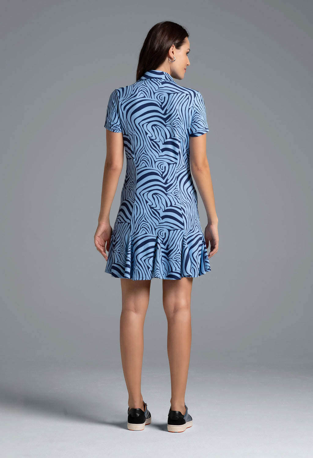 Cecilia Print Short Sleeve Godet Dress – 69932